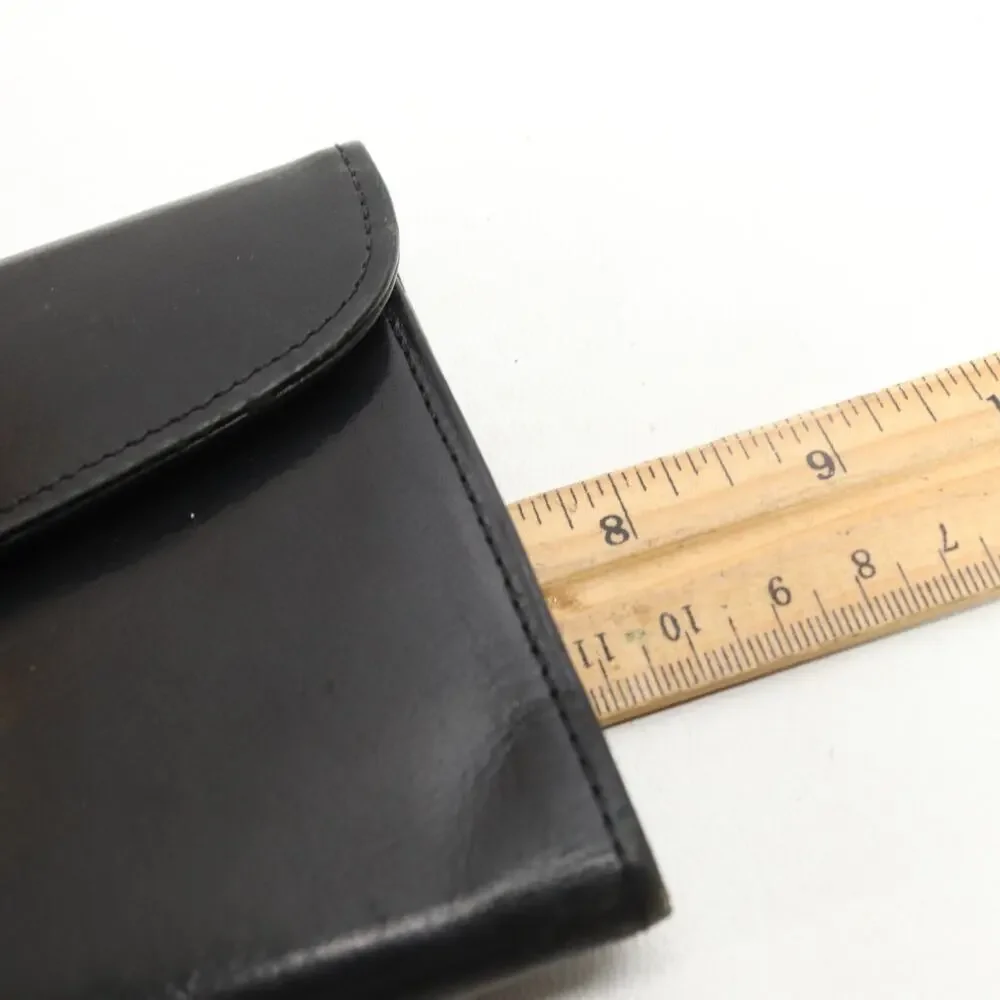 Vintage Coach Clutch Wallet Black Leather Envelope Trifold ID Cards Coin Sleek